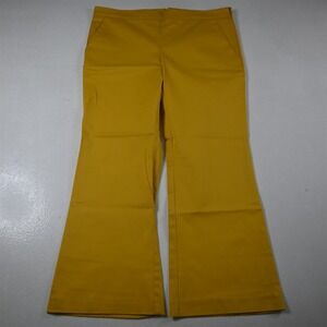 NEW Maliparmi 48 / 12 Yellow Side Zip Flare Dress Womens Pants